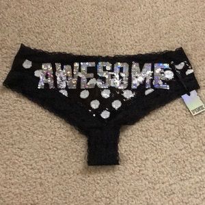 Victoria’s Secret Large PINK AWESOME Panty Sequin